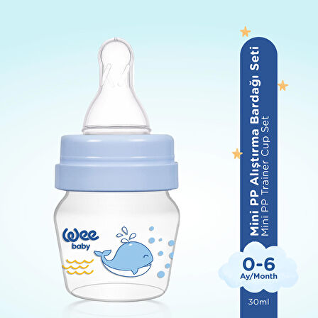 Wee Baby Mini PP Alıştırma Bardağı Seti 30 Ml Mavi