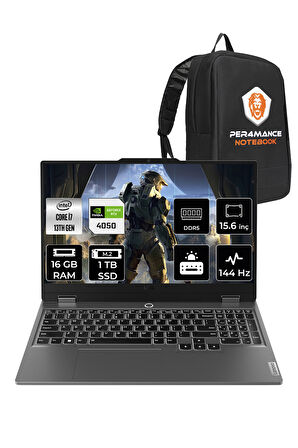 Lenovo LOQ i7 13650HX 16GB 1TB SSD RTX4050/6GB 105W 15.6" FHD 144Hz FDOS Gaming Laptop & PER4 Çanta