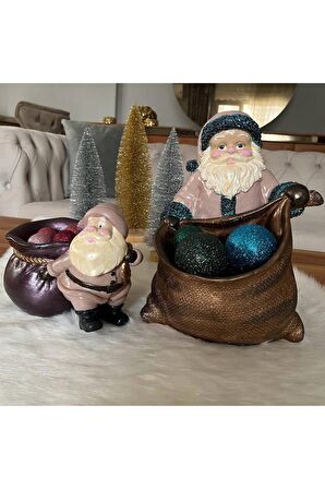 Yılbaşı Özel Noel Baba 2'li Dekoratif Biblo
