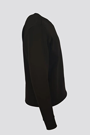 Erkek Sweatshirt Bisiklet Yaka Siyah 1665