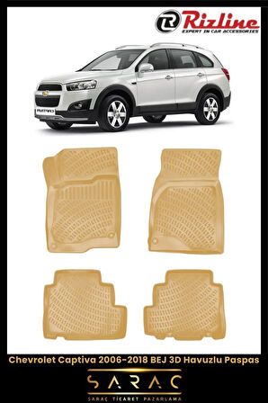 Rizline Chevrolet Captiva 2016 Model BEJ 3D Havuzlu Paspas