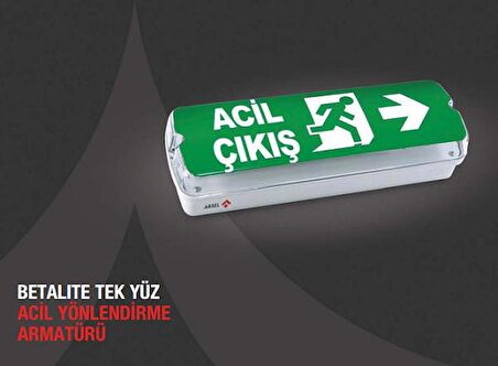 Arsel Betalite AEB-03213-L Acil Çıkış Yönlendirme Armatürü Sürekli ve Kesintide 180 Dak. Yanan 20xF LED