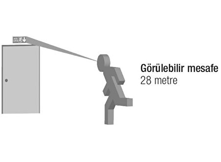 Arsel Starlite AE-01213-L Acil Çıkış Yönlendirme Armatürü Sürekli ve Kesintide 180 Dak. Yanan 500 Lümen LED