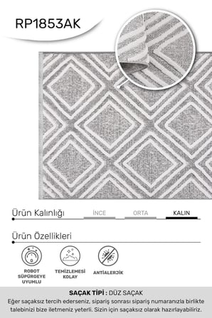 ANATOLIA HALI RİO-Beyaz/Gri -Salon, Oturma Odası , Çocuk Odası ve Koridor Halısı