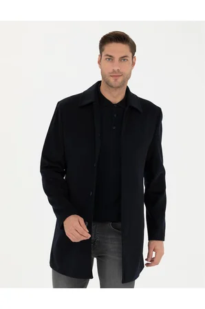 Siyah Slim Fit Kaşe Kaban G021SZ0KS.000.1668724.VR046