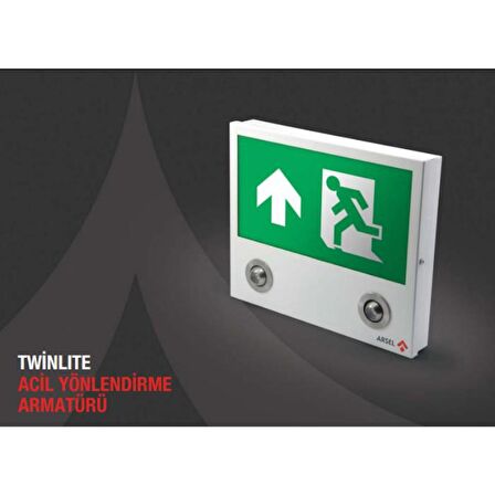 Arsel Twinlite TW-122-L Acil Çıkış Yönlendirme Armatürü Sürekli ve Kesintide 120 Dak. Yanan LED + LED