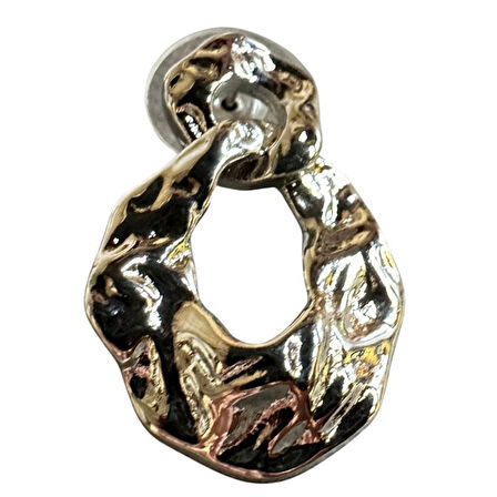 Uretti - İREM 3914 Asimetrik Kabartmalı Model Oval Küpe