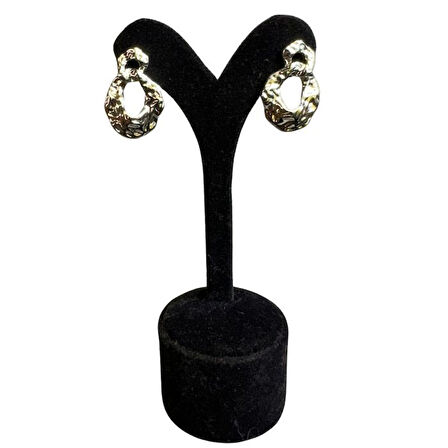 Uretti - İREM 3914 Asimetrik Kabartmalı Model Oval Küpe