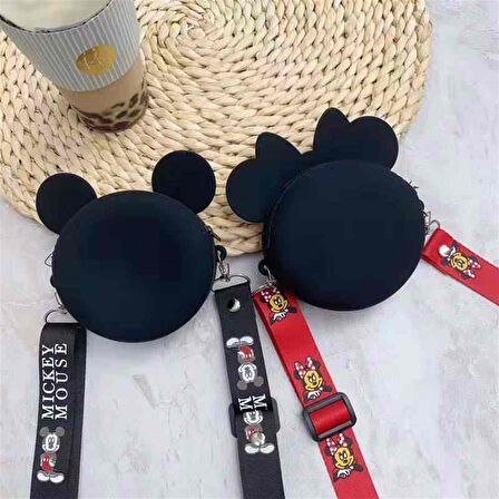 Mickey Mouse Minnie Mouse Tasarım Silikon Omuz Askılı Çanta