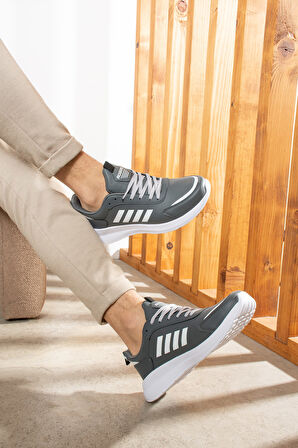 Günlük Erkek Bağcıklı Hafif Rahat Dikiş Detaylı  Yürüyüş Spor Ayakkabı 1671