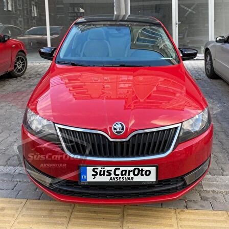 Skoda Rapid Sinyalli 2015-2017 Uyumlu Batman Yarasa Ayna Kapağı Piano Black ABS Plastik