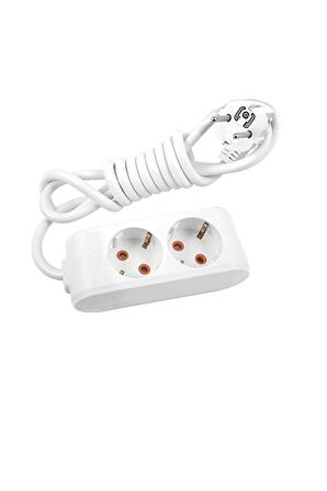 Viko 2 li Priz 3x1,5 mm Uzatma Beyaz 7 Mt.