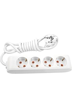 Viko 4 lü Priz 3x1,5 mm Uzatma Beyaz 15 Mt.