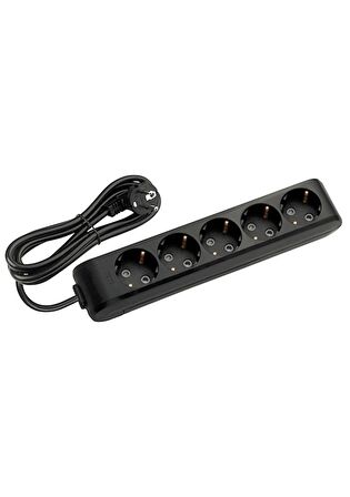 Viko 5 li Priz 3x1,5 mm Uzatma Siyah 15 Mt.