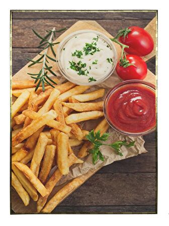Shop365 Patates Kızartması Yemek Tablo Çerçeveli P-000389