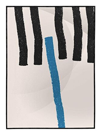 Shop365 Çizgiler Dekoratif Pastel Renkler Modern Tablo Çerçeveli P-000454