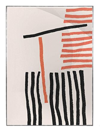 Shop365 Çizgiler Dekoratif Pastel Renkler Modern Tablo Çerçeveli P-000455