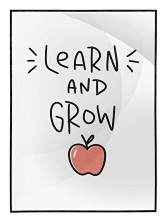 Shop365 Learn And Grow İngilizce Yazı Çocuk Eğitim Temalı Tablo Çerçeveli P-000501