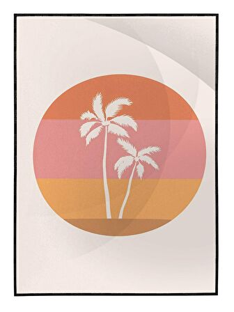 Shop365 Renkli Çizimler Manzara İllüstrasyon Modern Sanat Tuval Tablo Çerçeveli P-000523