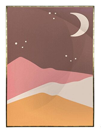 Shop365 Renkli Çizimler Manzara İllüstrasyon Modern Sanat Tuval Tablo Çerçeveli P-000529