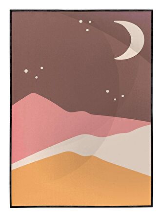 Shop365 Renkli Çizimler Manzara İllüstrasyon Modern Sanat Tuval Tablo Çerçeveli P-000529