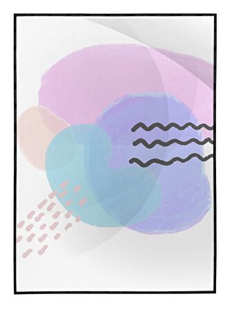 Shop365 Renkli Şekiller Dokular Modern Tablo Çerçeveli P-000618