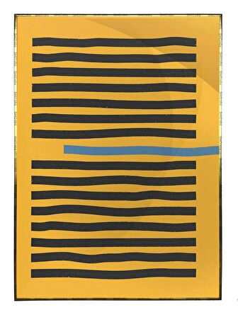 Shop365 Çizgiler Sarı Renkler Modern Tablo Çerçeveli P-000648