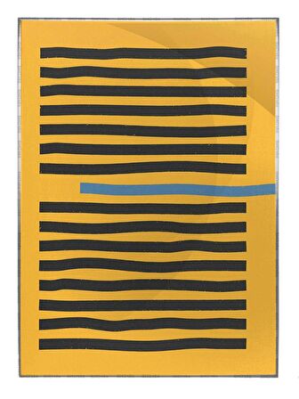Shop365 Çizgiler Sarı Renkler Modern Tablo Çerçeveli P-000648