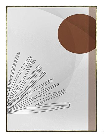 Shop365 Çiçekler Bitki Botanik İllüstrasyon Tablo Çerçeveli P-000704