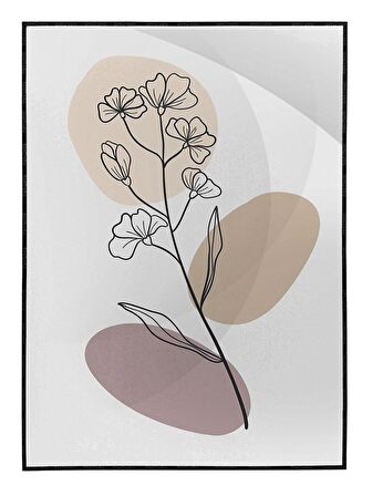 Shop365 Çiçekler Bitki Botanik İllüstrasyon Tablo Çerçeveli P-000712