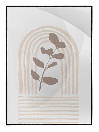 Shop365 Bitki Yapraklar ve Şekiller Modern Tablo Çerçeveli P-000725
