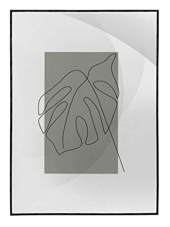 Shop365 Bitki Yapraklar ve Şekiller Modern Tablo Çerçeveli P-000732