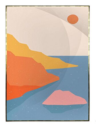 Shop365 Renkli Manzara Modern Sanat Tuval Tablo Çerçeveli P-000791