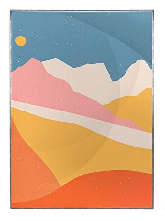 Shop365 Renkli Manzara Modern Sanat Tuval Tablo Çerçeveli P-000794