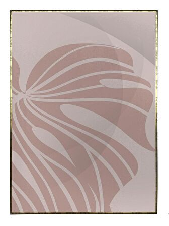 Shop365 Yapraklar ve Şekiller Karışık Renkler Modern Tablo Çerçeveli P-000802