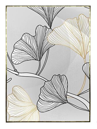 Shop365 Çiçekler Gri Renkler Modern Tablo Çerçeveli P-000824