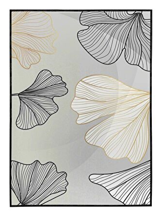 Shop365 Çiçekler Gri Renkler Modern Tablo Çerçeveli P-000825