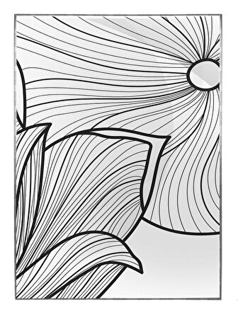 Shop365 Lotus Çiçeği Çizim Modern Dekoratif Tablo Çerçeveli P-000838