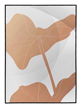 Shop365 Yapraklar Turuncu Tonlar Modern Tablo Çerçeveli P-000857