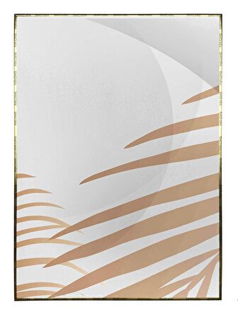 Shop365 Tropikal Yapraklar Turuncu Tonlar Modern Tablo Çerçeveli P-000864