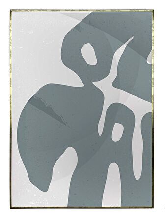 Shop365 Yapraklar ve Şekiller Karışık Renkler Modern Tablo Çerçeveli P-000868