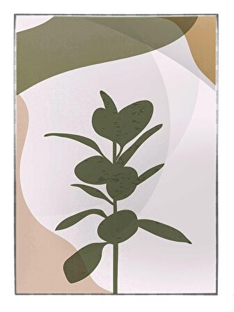Shop365 Yeşil Yapraklar Pastel Renkler Modern Tablo Çerçeveli P-000885