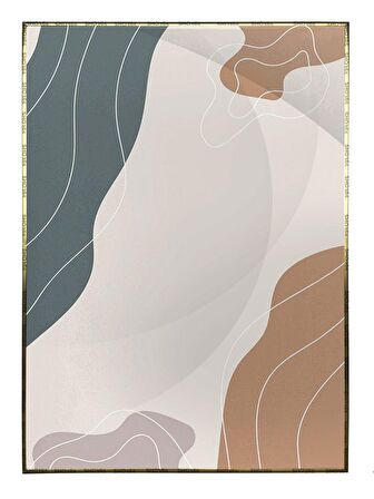 Shop365 Şekiller ve Çizgiler Pastel Renkler Modern Tablo Çerçeveli P-000891