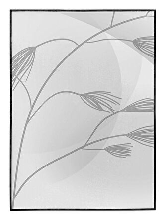 Shop365 Yapraklar ve Şekiller Karışık Renkler Modern Tablo Çerçeveli P-000920