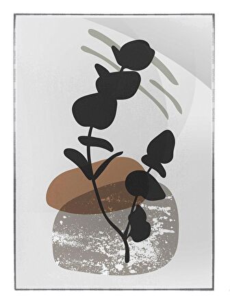 Shop365 Yapraklar ve Şekiller Karışık Renkler Modern Tablo Çerçeveli P-001027