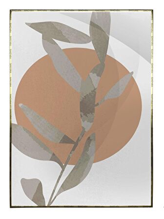 Shop365 Yapraklar ve Şekiller Karışık Renkler Modern Tablo Çerçeveli P-001034