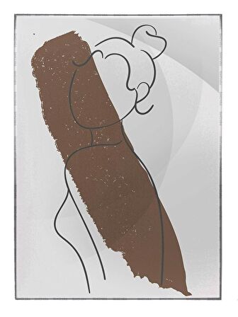 Shop365 Kadın Çizim ve Fırça Darbesi Pastel Renkler Modern Tablo Çerçeveli P-001041