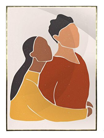 Shop365 Kadın ve Erkek Sevgili Aşk Modern Dekoratif Modern Tablo Çerçeveli P-001052