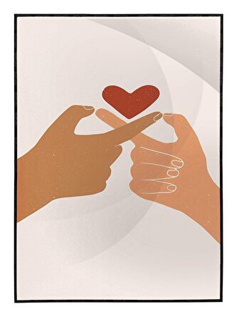 Shop365 Aşk Sevgi Temalı Modern Pastel Renkler Modern Tablo Çerçeveli P-001088