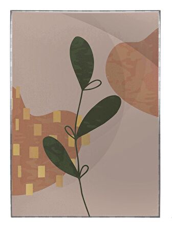 Shop365 Yapraklar ve Şekiller Modern Tablo Çerçeveli P-001189